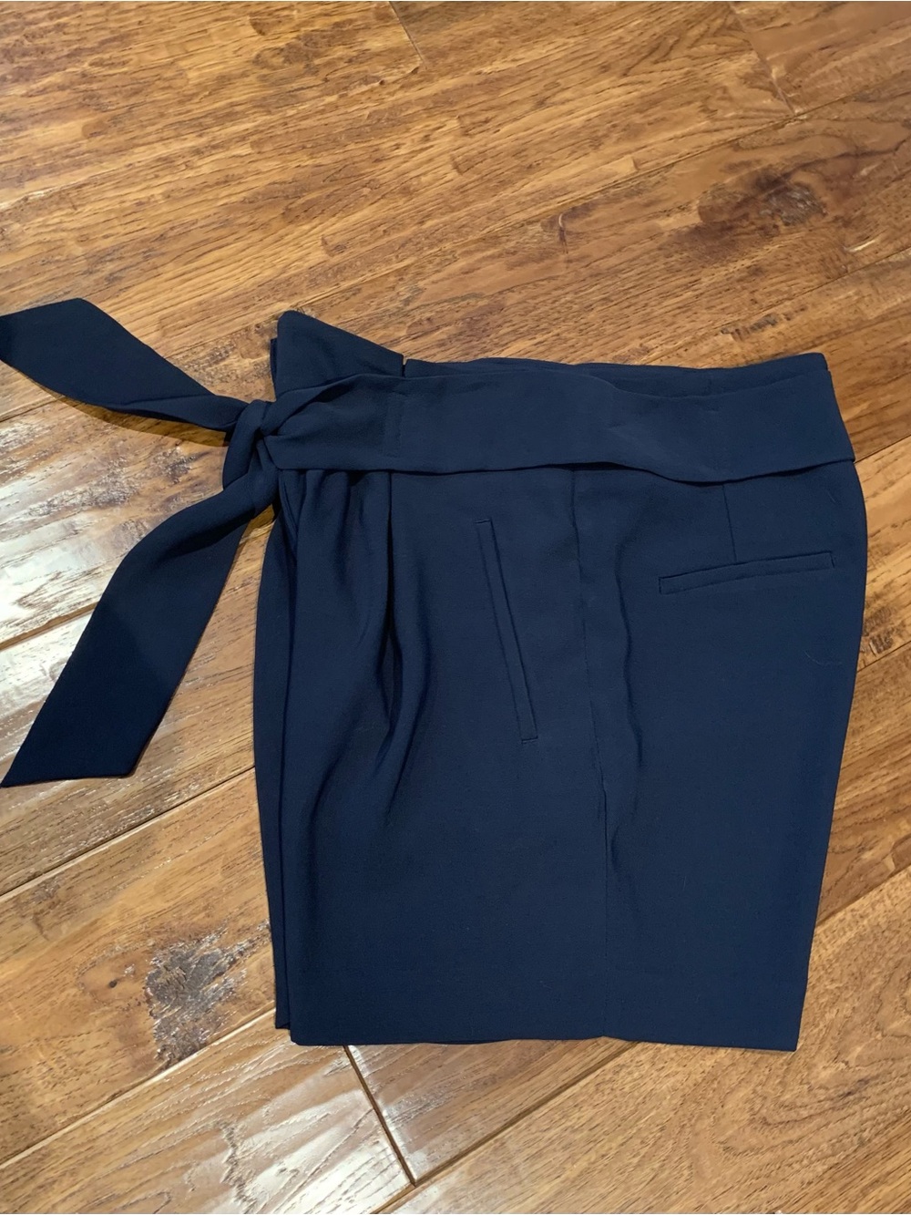 H&M High-Waist Tie-Front Black Shorts